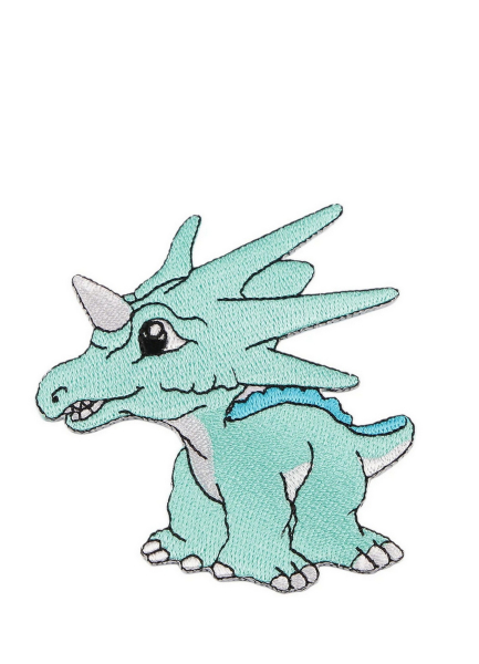 Applikation - Aufbügler - Dino - helltürkis